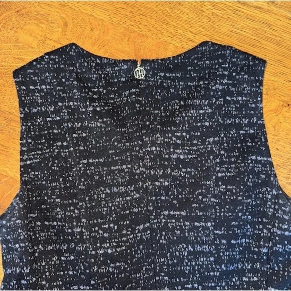 Tommy Hilfiger Sleeveless Fit Flare Textured Dress‎ Navy Blue Womens Size Medium
